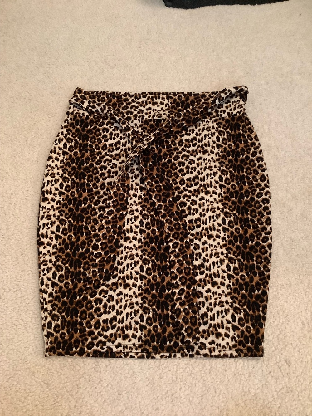 Fashion Nova Sexy Leopard Print Pencil Skirt Stretchy Tie Waist Size 1X